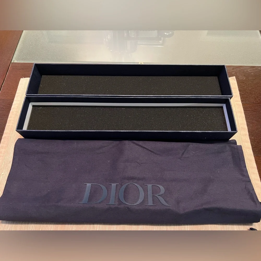 Dior Navy Box and Black Pouch Set